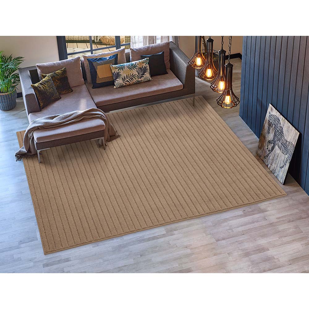 Tapete para Sala Realce Listras 03 Creme Cotton 3,00X4,00M