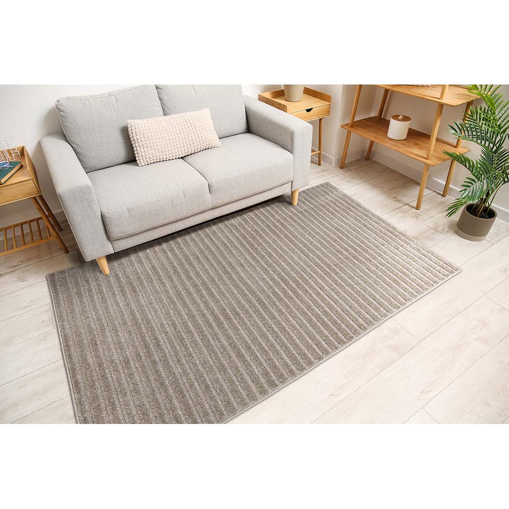 Tapete para Sala Realce Listras 51 Cinza 2,00X2,50M