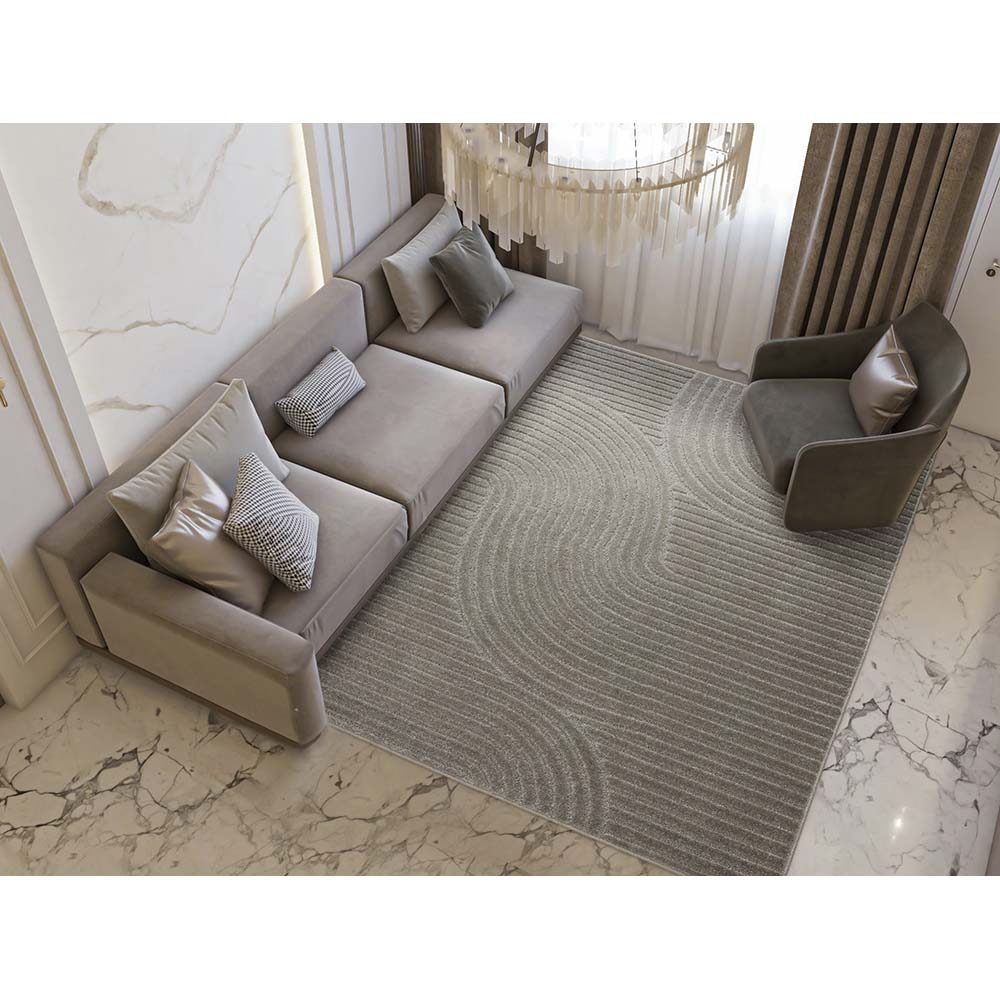 Tapete para Sala Realce Sand 51 Cinza 1,50X2,00M