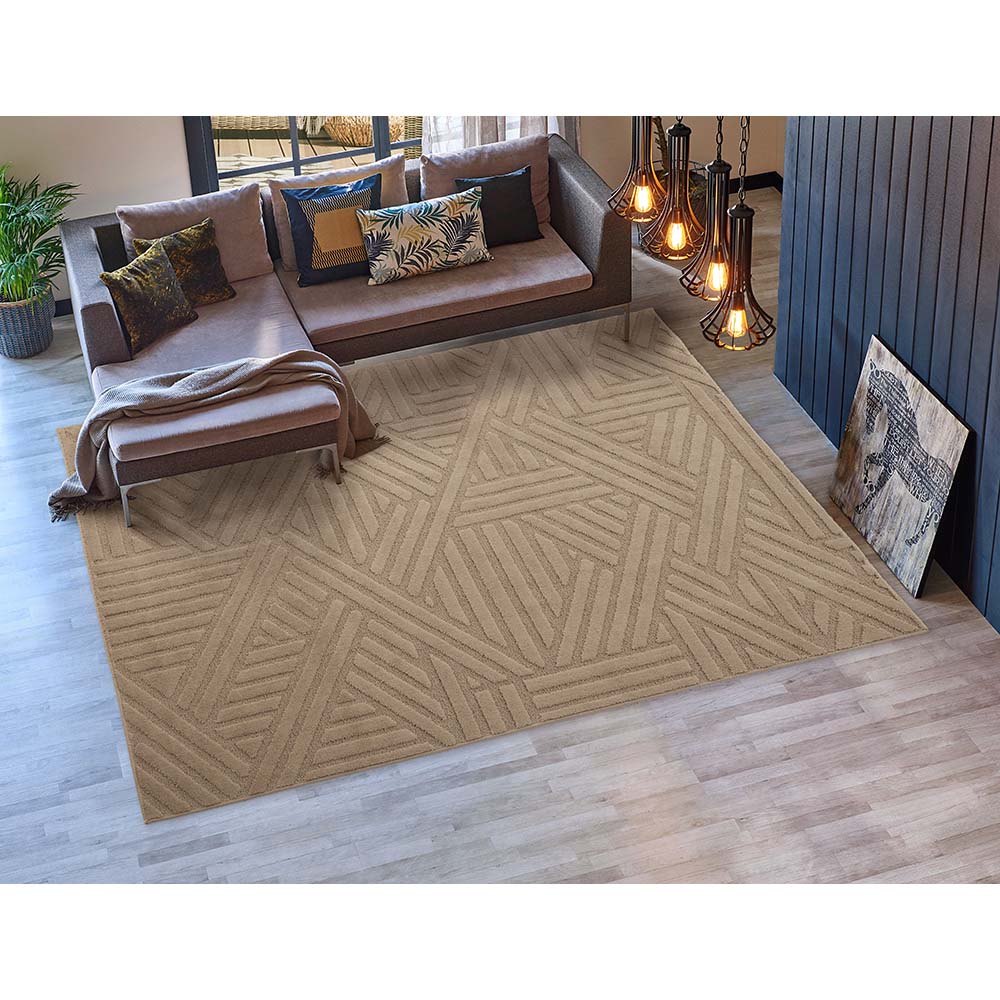 Tapete para Sala Realce Trama 03 Creme Cotton 2,50X3,00M