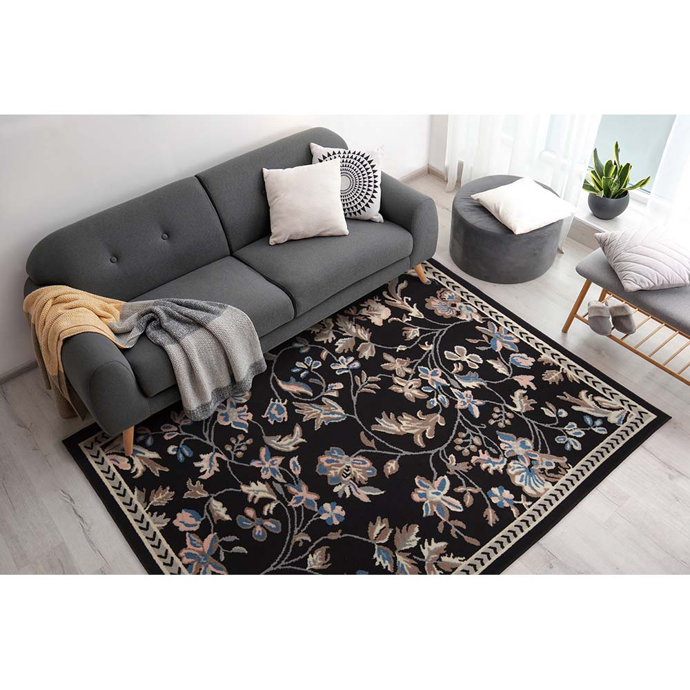Tapete para Sala Renaissance Genebra 50 Preto 1,00X1,50M