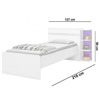 Base Cama Baú Solteiro Branca Bicama Multiuso com Base Auxiliar 2 Gavetas e 3 Prateleiras + 2 Colchão de Espuma D28