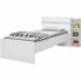 Base Cama Baú Solteiro Branca Multiuso Com 2 Gavetas e 3 Prateleiras - 88x188