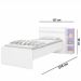 Base Cama Baú Solteiro Branca Multiuso Com 2 Gavetas e 3 Prateleiras - 88x188