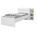Base Cama Baú Solteiro Branca Multiuso Com 2 Gavetas e 3 Prateleiras  + 1 Colchão De Espuma D28 - 188X88