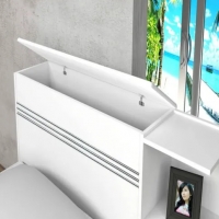 Base Cama Baú Solteiro Lilás com Branco Multiuso Com 2 Gavetas e 3 Prateleiras - 88x188