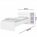 Base Cama Baú Solteiro Lilás com Branco Multiuso Com 2 Gavetas e 3 Prateleiras - 88x188