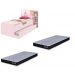 Base Cama Baú Solteiro Princesas Rosa Bicama Multiuso com Base Auxiliar e 03 Prateleiras + 2 Colchão De Espuma D28