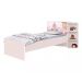 Base Cama Baú Solteiro Princesas Rosa com Baú Multiuso e 03 Prateleiras + 1 Colchão De Espuma D28