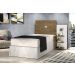 Cabeceira Para Cama Box Solteiro Moderna  Off White Com Mesa Lateral 3 Prateleiras Espaçosa Ao