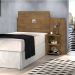 Cabeceira Para Cama Box Solteiro Moderna Marrom Com Mesa Lateral 3 Prateleiras Espaçosa Ao