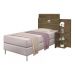 Cabeceira Para Cama Box Solteiro Moderna Marrom Com Mesa Lateral 3 Prateleiras Espaçosa Ao