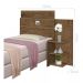 Cabeceira Para Cama Box Solteiro Moderna Marrom Com Mesa Lateral 3 Prateleiras Espaçosa Ao