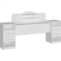 Cabeceira Queen Size Branca Com Tomada Carrega Celular Abajur com Mesa Lateral com 2 Gavetas e Prateleiras Luxo - Ip