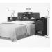 Cabeceira Queen Size Branca Com Tomada Carrega Celular Abajur com Mesa Lateral com 2 Gavetas e Prateleiras Luxo - Ip