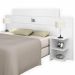 Cabeceira Queen Size Branca de Madeira Com 2 Mesa Lateral com Prateleiras Cabeceira p/ Cama Base Box 1,58 Acp