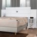 Cabeceira Queen Size Branca de Madeira Com 2 Mesa Lateral com Prateleiras Cabeceira p/ Cama Base Box 1,58 Acp