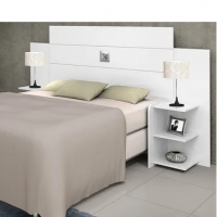 Cabeceira Queen Size Branca de Madeira Com 2 Mesa Lateral com Prateleiras Cabeceira p/ Cama Base Box 1,58 Acp
