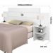 Cabeceira Queen Size Branca de Madeira Com 2 Mesa Lateral com Prateleiras Cabeceira p/ Cama Base Box 1,58 Acp