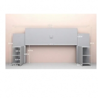 Cabeceira Queen Size Branca de Madeira Com 2 Mesa Lateral com Prateleiras Cabeceira p/ Cama Base Box 1,58 Acp