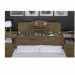 Cabeceira Queen Size Marrom Com Tomada Carrega Celular Abajur com Mesa Lateral com 2 Gavetas e Prateleiras Luxo - Ip