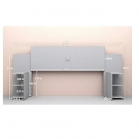 Cabeceira Queen Size Marrom com Branco de Madeira Com 2 Mesa Lateral com Prateleiras Cabeceira p/ Cama Base Box 1,58 Acp