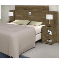 Cabeceira Queen Size de Madeira Com 2 Mesa Lateral com Prateleiras Cabeceira p/ Cama Base Box 1,58 Acp