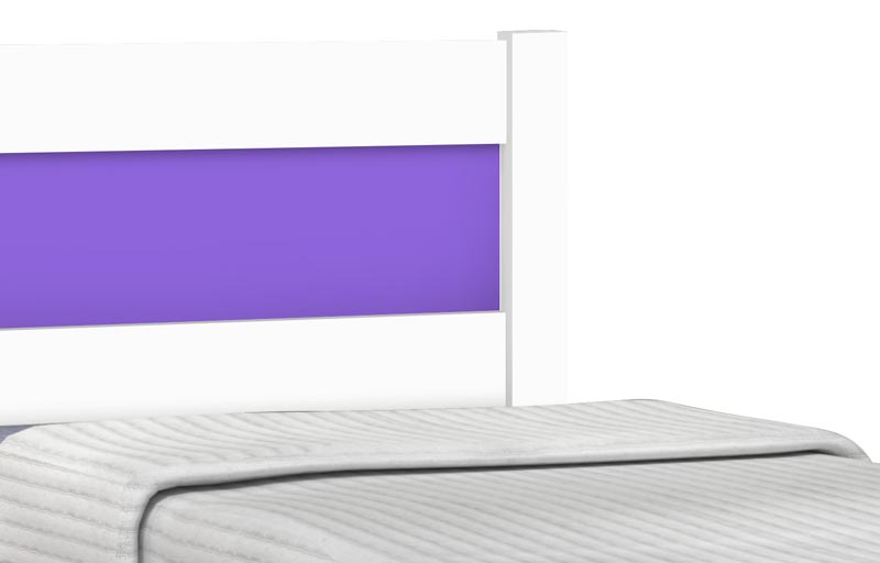 Cama Solteiro Prisma Branco com Lilás - JeA Móveis