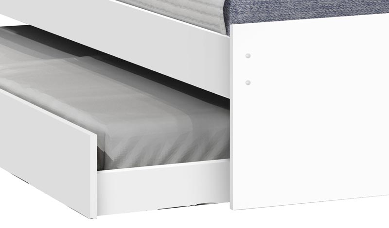 Cama Solteiro com Auxiliar Prisma Branco - JeA Móveis