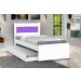 Cama Solteiro com Auxiliar Prisma Branco com Lilás - JeA Móveis