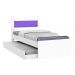 Cama Solteiro com Auxiliar Prisma Branco com Lilás - JeA Móveis