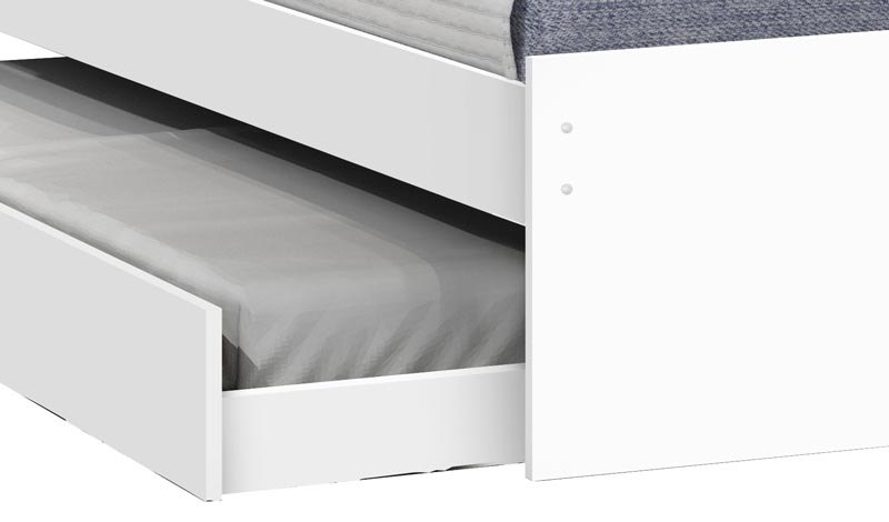 Cama Solteiro com Auxiliar Prisma Branco com Lilás - JeA Móveis