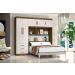 Kit 2x1 Guarda Roupa Roupeiro De Casal Marrom com Off White + Cabeceira com Baú Interno Luxo 2,05 x 2,00 Cc