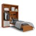 Kit 3x1 Guarda Roupa Roupeiro De Solteiro + Cama Acoplada + Cabeceira com Baú  Interno Luxo
