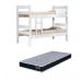 Kit Beliche De Solteiro Branca com Escada Madeira Reforçada 100% Mdf + 1 Colchão de Espuma D28 Solteiro