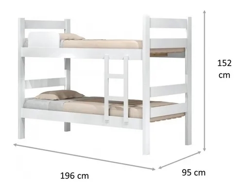 Kit Beliche De Solteiro Branca com Escada Madeira Reforçada 100% Mdf + 1 Colchão de Espuma D28 Solteiro