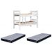 Kit Beliche De Solteiro Branca com Escada Madeira Reforçada 100% Mdf + 2 Colchão de Espuma D28 Solteiro
