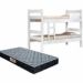 Kit Beliche De Solteiro Branca com Escada Madeira Reforçada 100% Mdf + 2 Colchão de Espuma D28 Solteiro