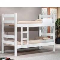 Kit Beliche De Solteiro Branca com Escada Madeira Reforçada 100% Mdf + 2 Colchão de Espuma D28 Solteiro