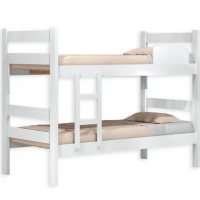 Kit Beliche De Solteiro Branca com Escada Madeira Reforçada 100% Mdf + 2 Colchão de Espuma D28 Solteiro