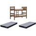 Kit Beliche De Solteiro Marrom com Escada Madeira Reforçada 100% Mdf + 2 Colchão de Espuma D28 Solteiro