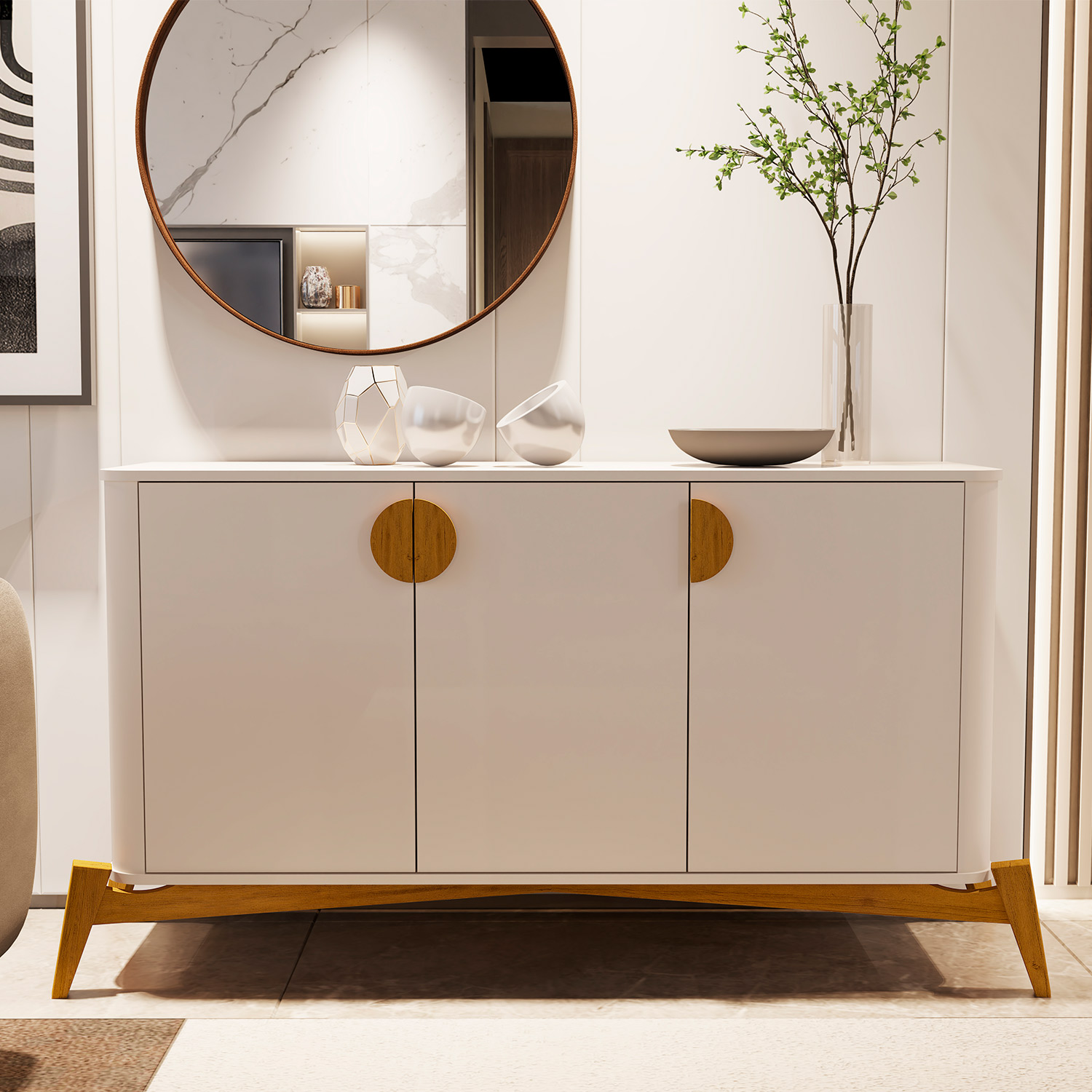 Buffet Aparador Buriti Off White - Moveis JB
