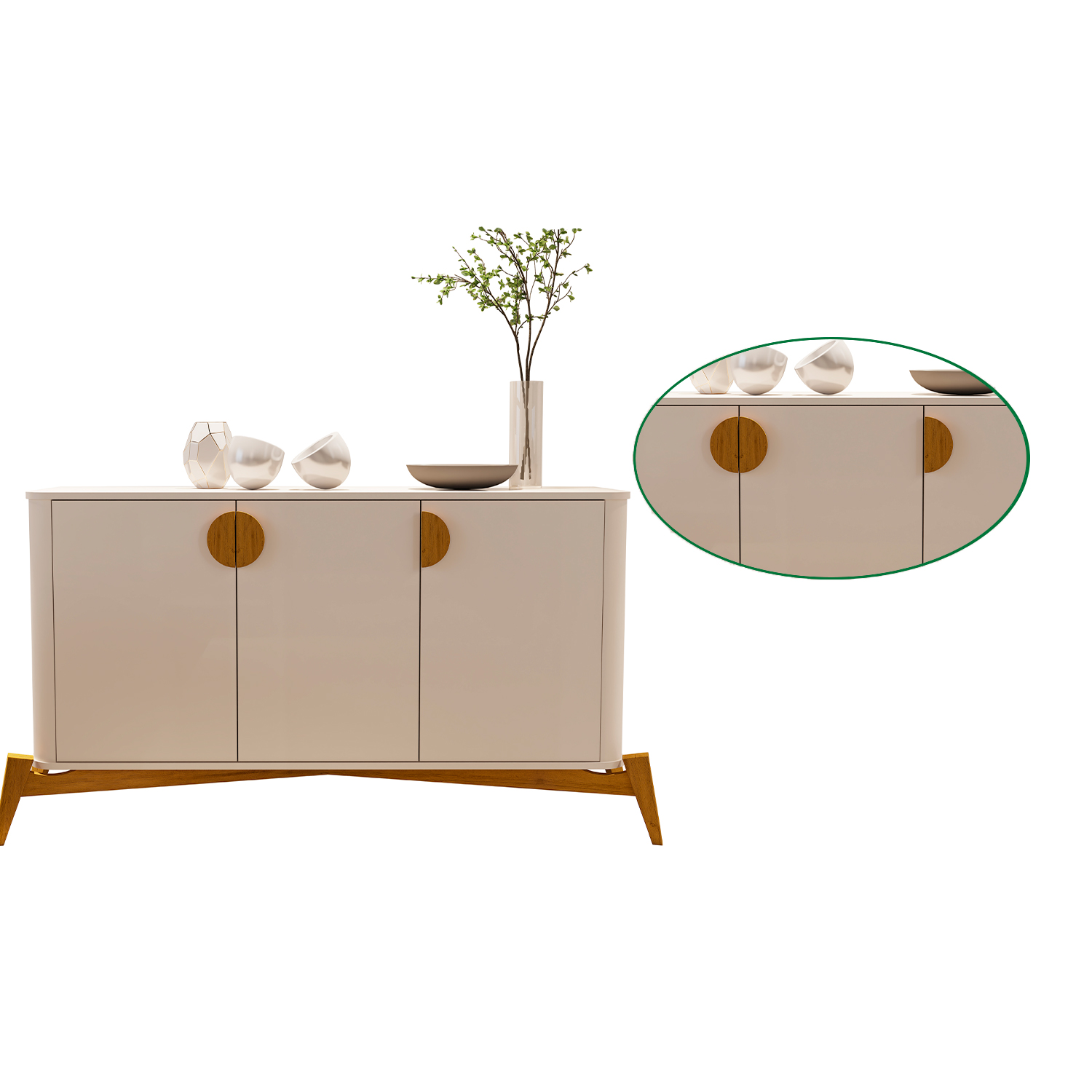 Buffet Aparador Buriti Off White - Moveis JB