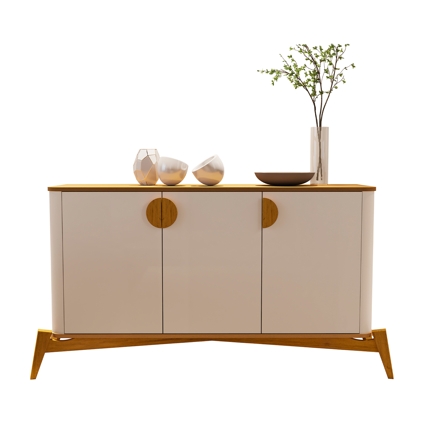 Buffet Aparador Buriti Off White com Nature - Moveis JB