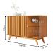 Buffet Ripado com 3 Portas e Base de Madeira Paris Nature