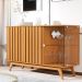 Buffet Ripado com 3 Portas e Base de Madeira Paris Nature