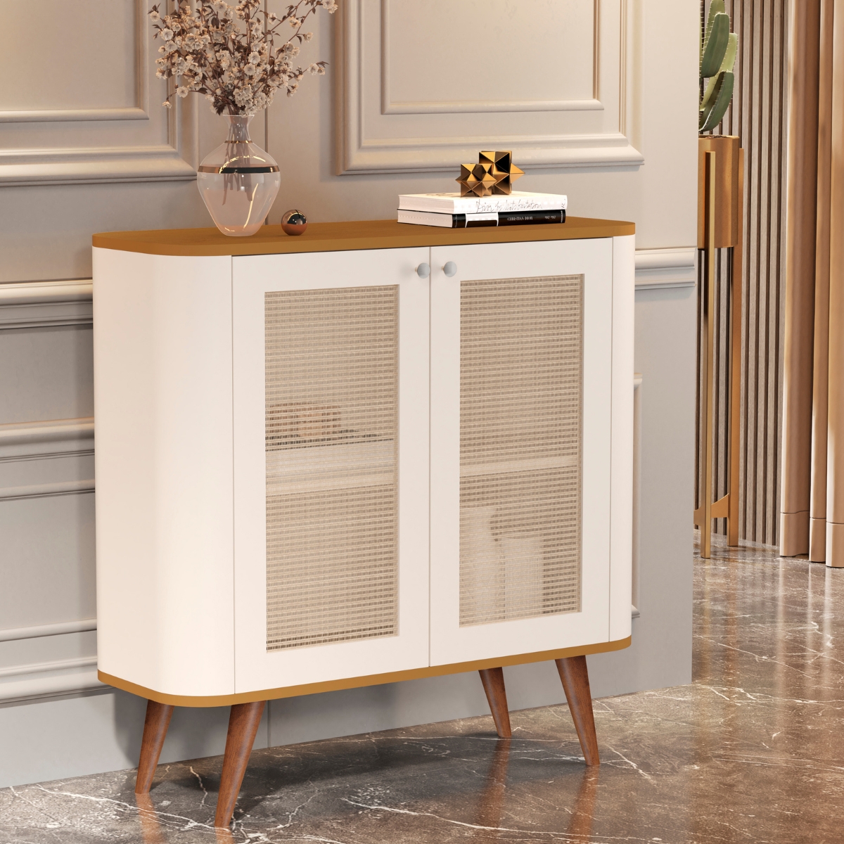 Buffet com 2 Portas e 1 Prateleira Madrid Pérola Nature