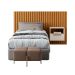 Cabeceira Para Cama Solteiro com 1 Mesa Foggia Nature Pérola
