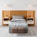 Cabeceira Ripada Cama de Casal com Led Naha Nature Preto
