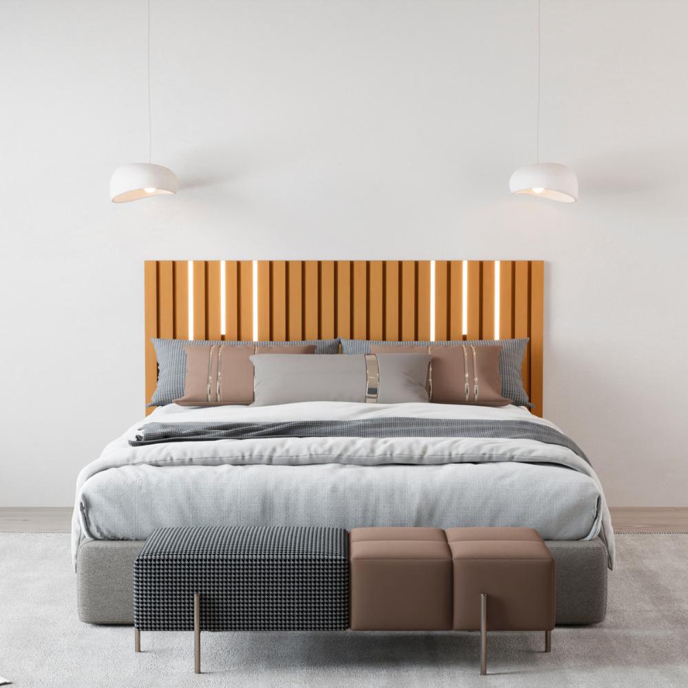 Cabeceira com Led para Cama de Casal Sapporo Nature